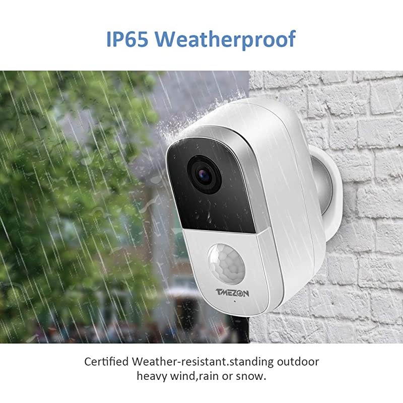 Wireless Outdoor Security Camera Battery Powered Rechargeable WiFi Smart Home Security Camera Motion Detection 1080P Video with 2Way Audio Support Cloud amp Micro SD Card Storage