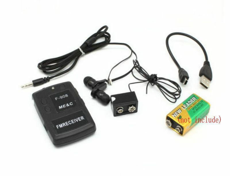 F908 Wireless transmitter receiver Covert FM Audio Listening Device Ear Spy bug