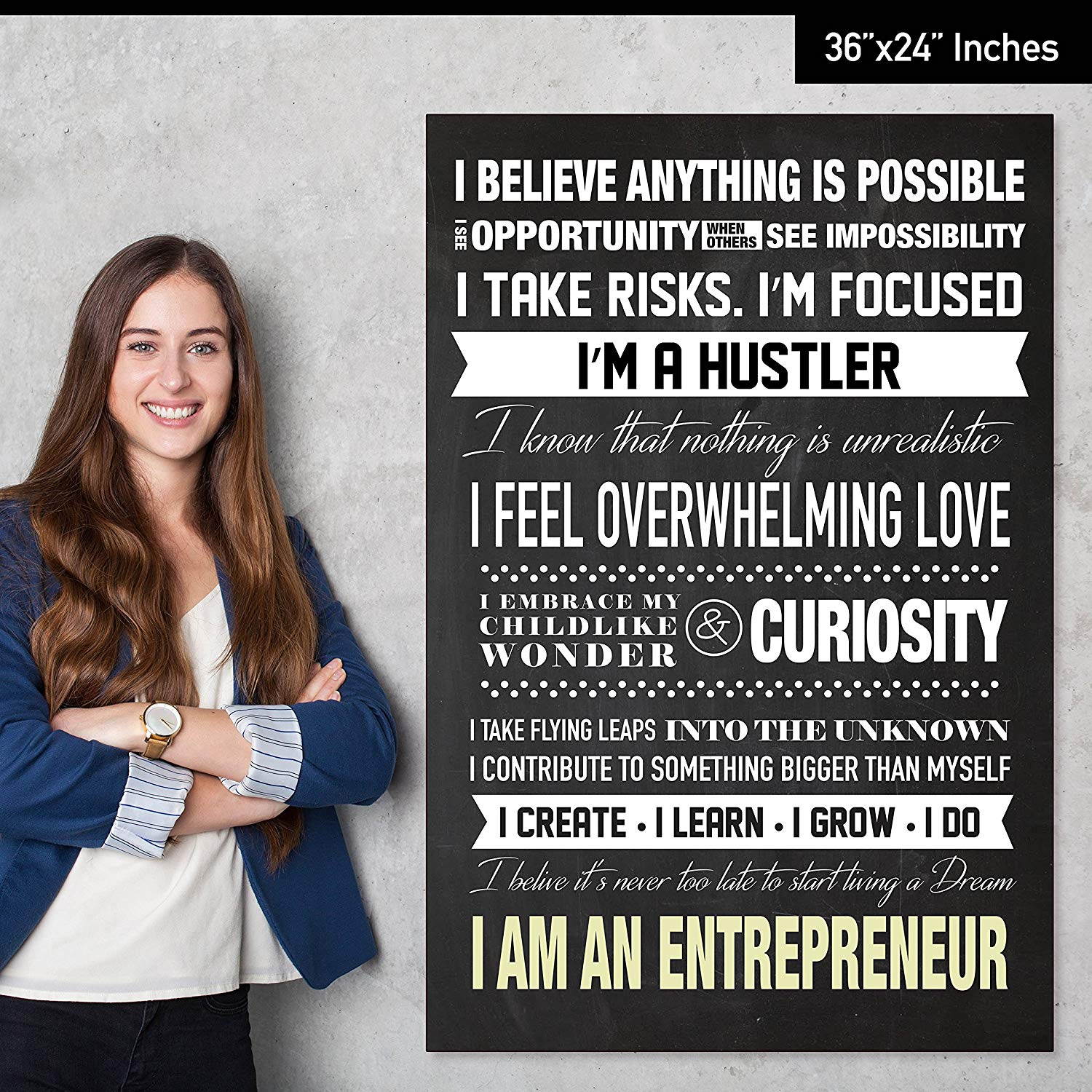 I Am An Entrepreneur Motivational Poster for Home Office Use - Start Your Day Off Right By Reminding Yourself Why You Do What You Do - English Language