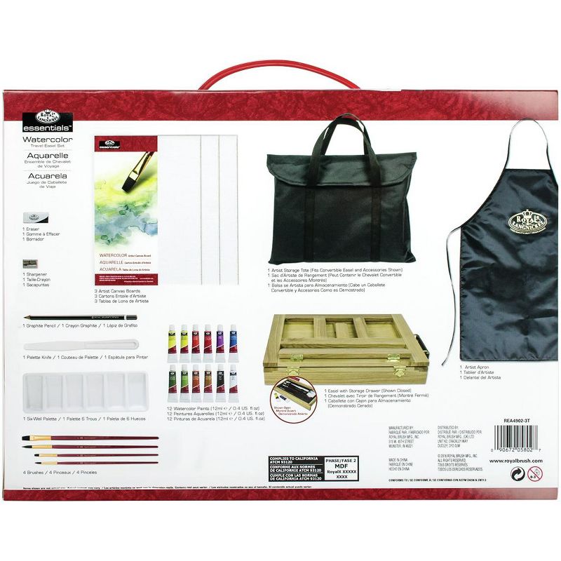 Easel Art Set W/Easy To Store Bag-Watercolor FOB: MI