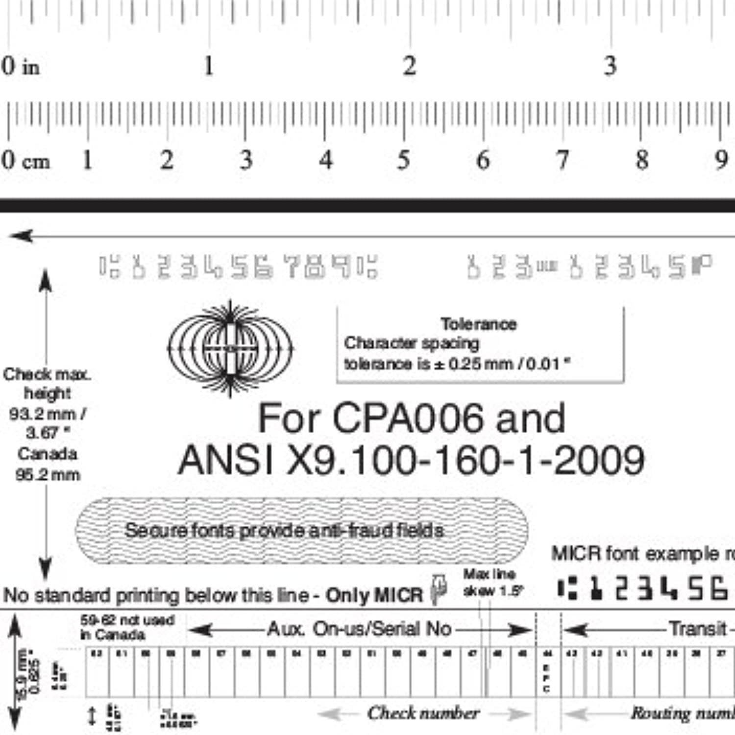 MICR Check Position Gauge Film for All Checks