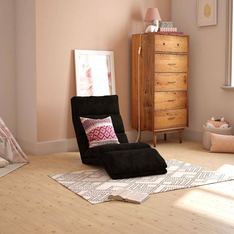 Pease Contemporary Faux Leather Upholstered Crystal Button Tufted Chaise Lounge White - Baxton Studio