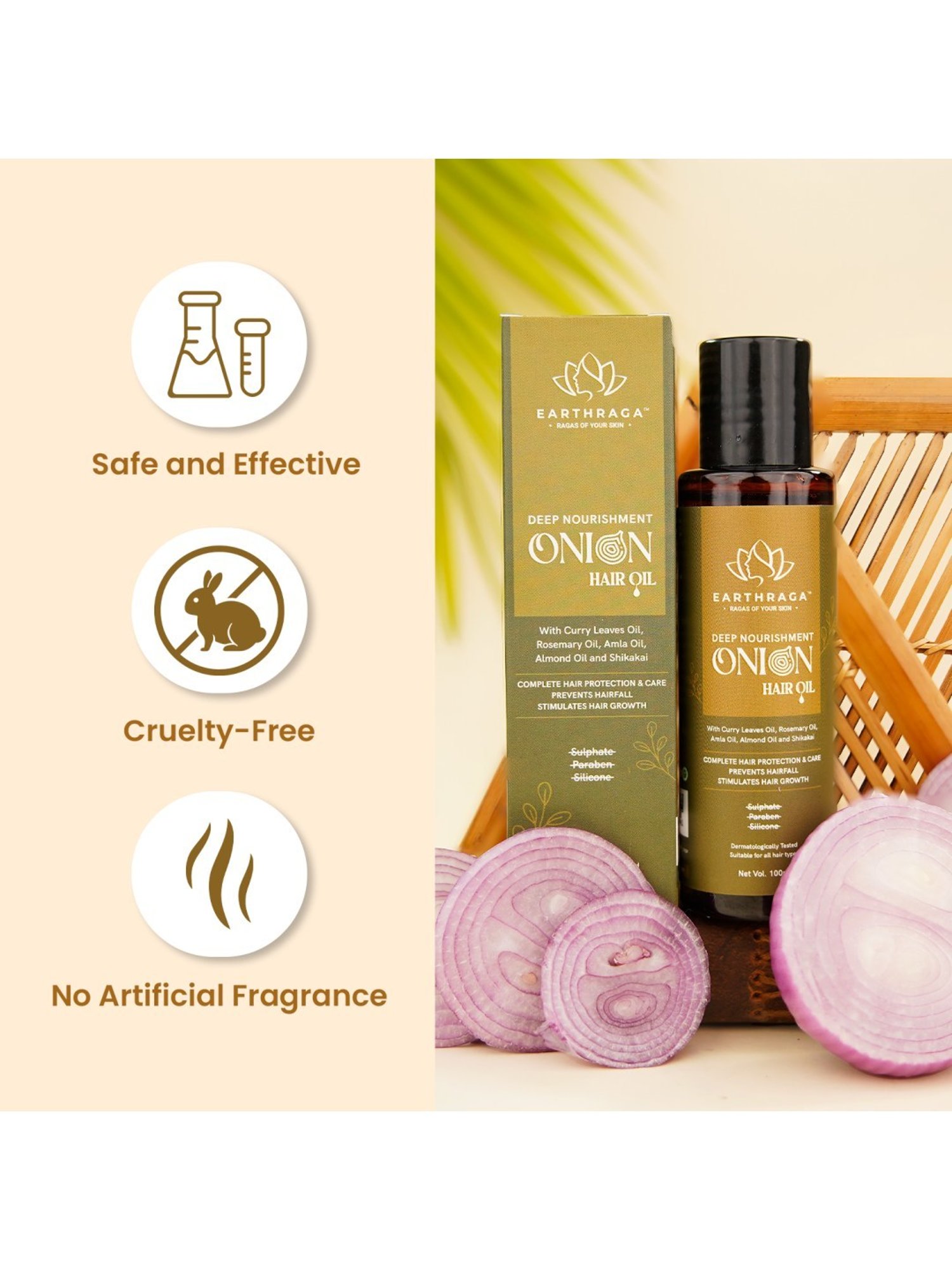 Earthraga Deep Nourishment Onion Hair Oil - 100 ml