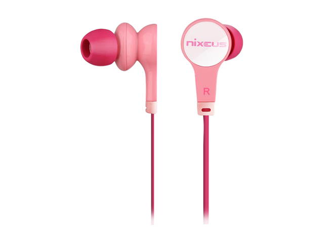 Nixeus ER-PINK14 In-Ear Noise-Isolating Earbuds with Microphone (Pink)