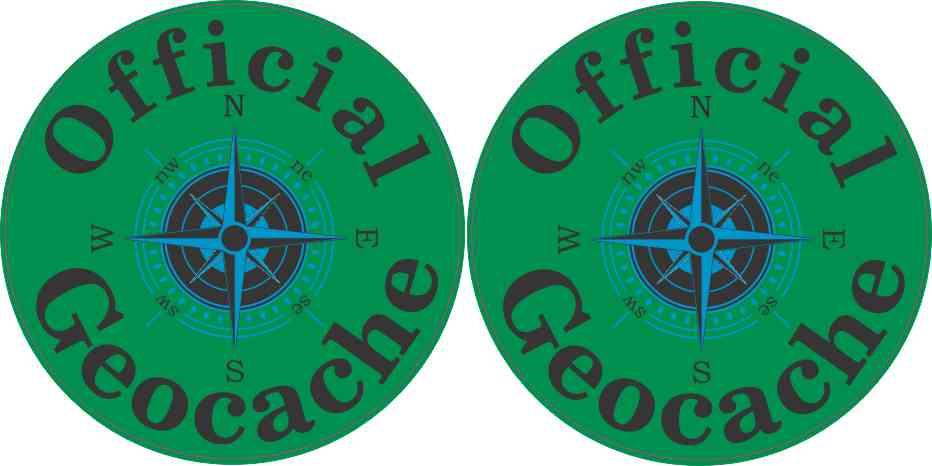 StickerTalk Official Geocache Vinyl Stickers, 1 sheet of 2 stickers, 3 inches by 3 inches each