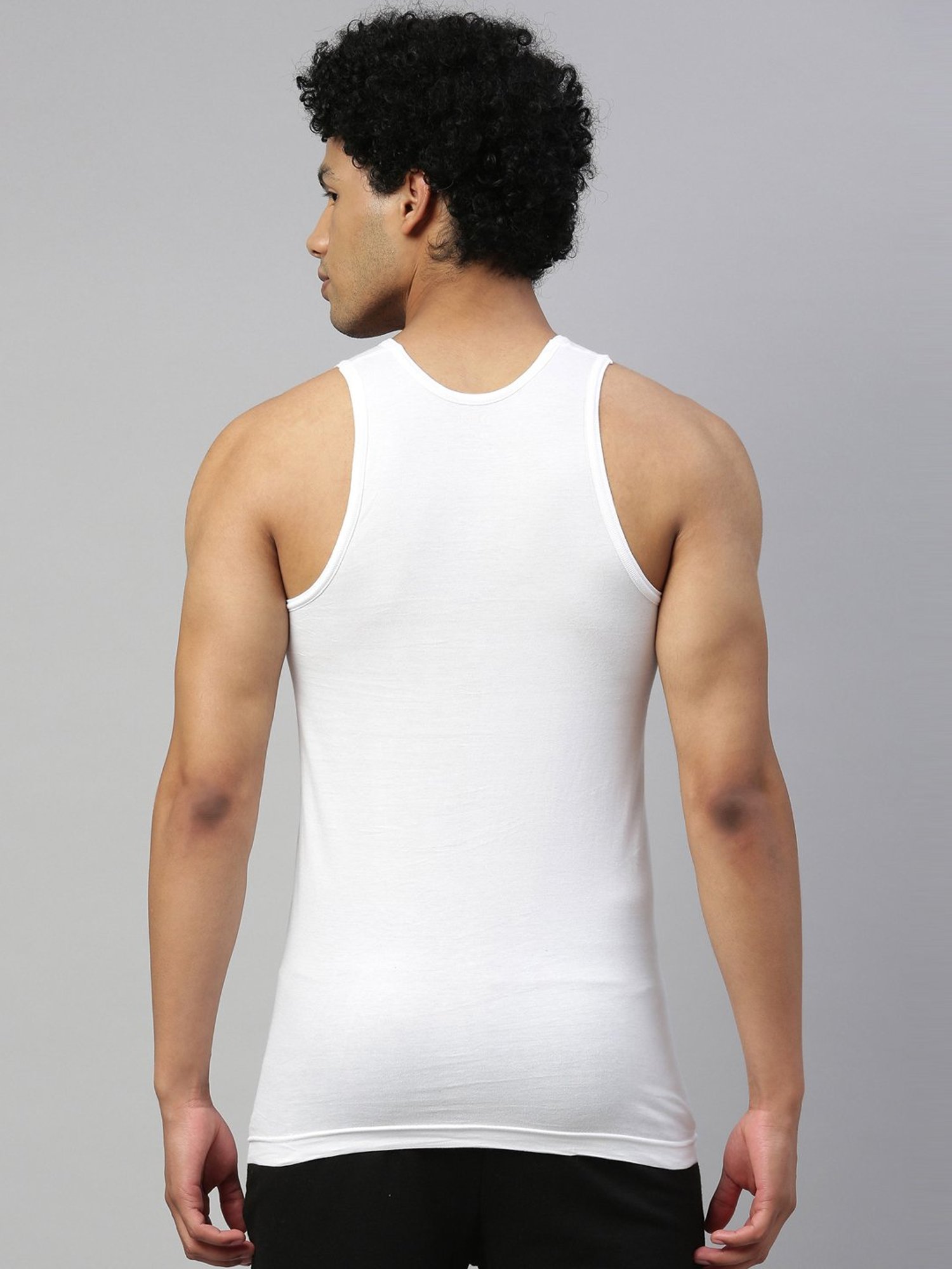Dixcy Scott Maximus White Cotton Regular Fit Vest - Pack Of 2