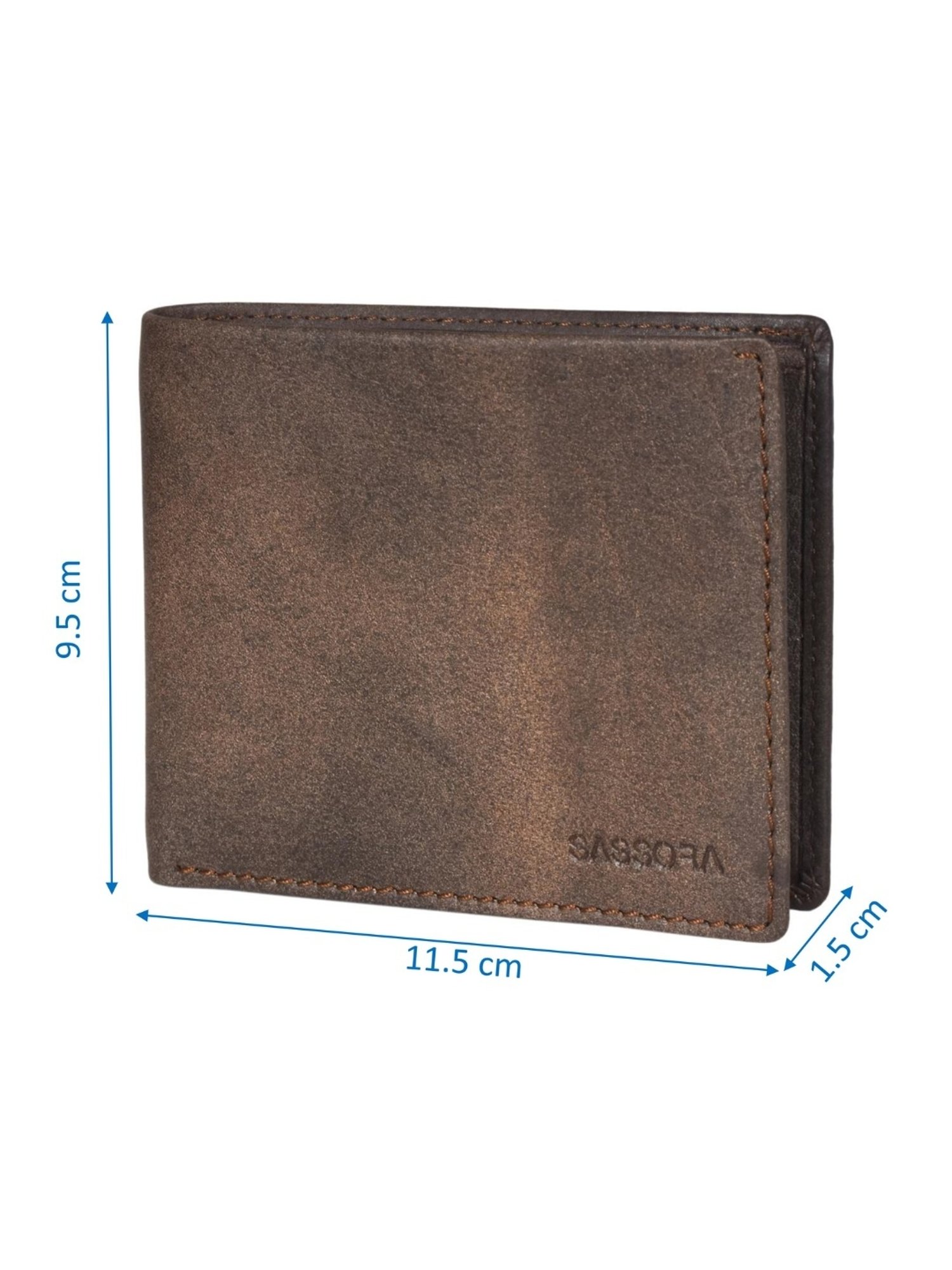 SASSORA JADE Brown Leather Bi-Fold Wallet