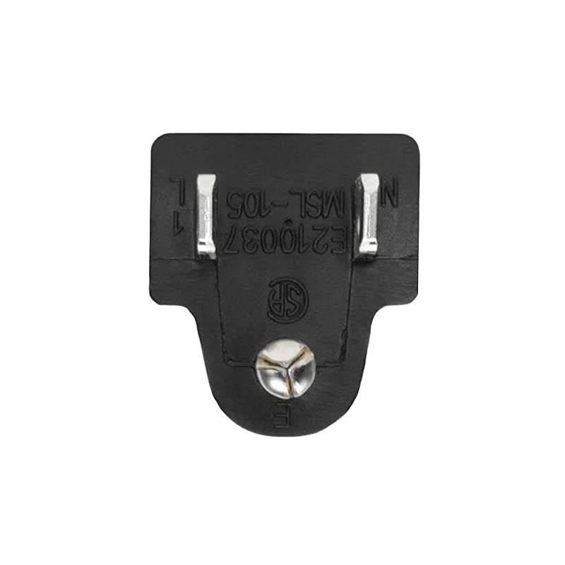 1ft 18AWG IEC320 C13 to NEMA 5-15P Universal Power Cord, 18AWG Heavy-Duty, 10A, 125V, Black