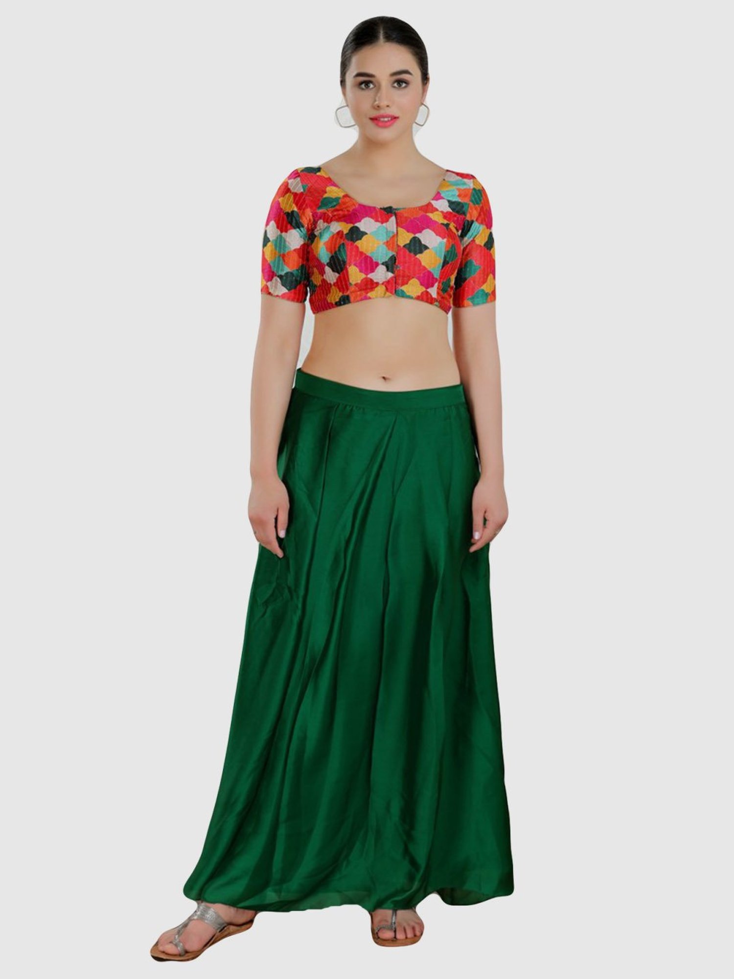 Salwar Studio Red Printed Blouse