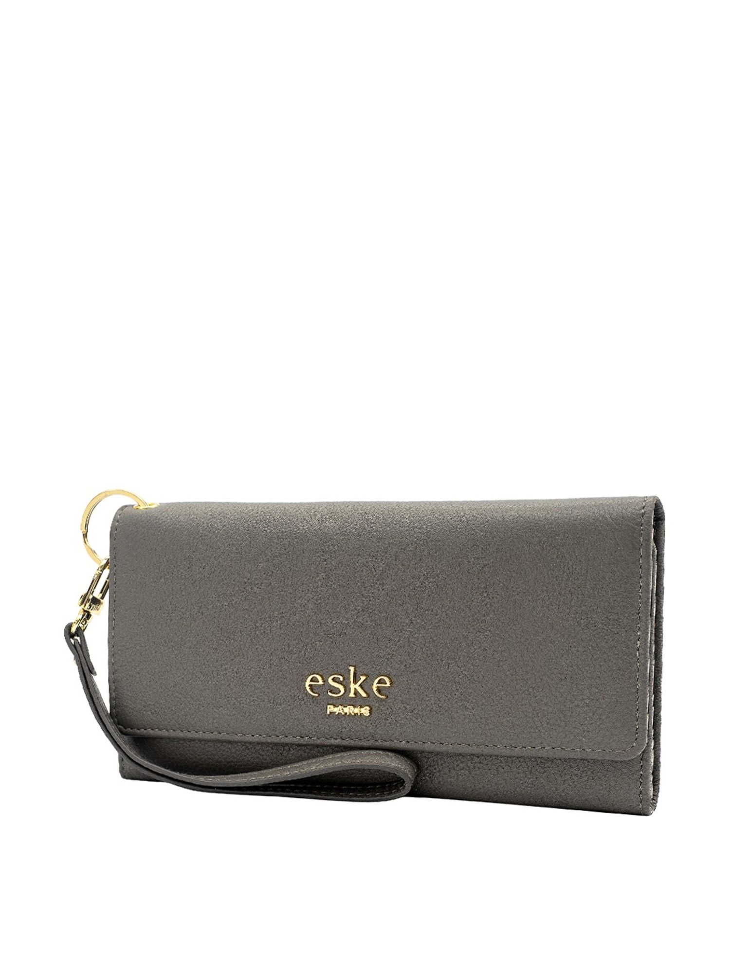Eske Eberta Grey Solid Tri-Fold Wallet for Women