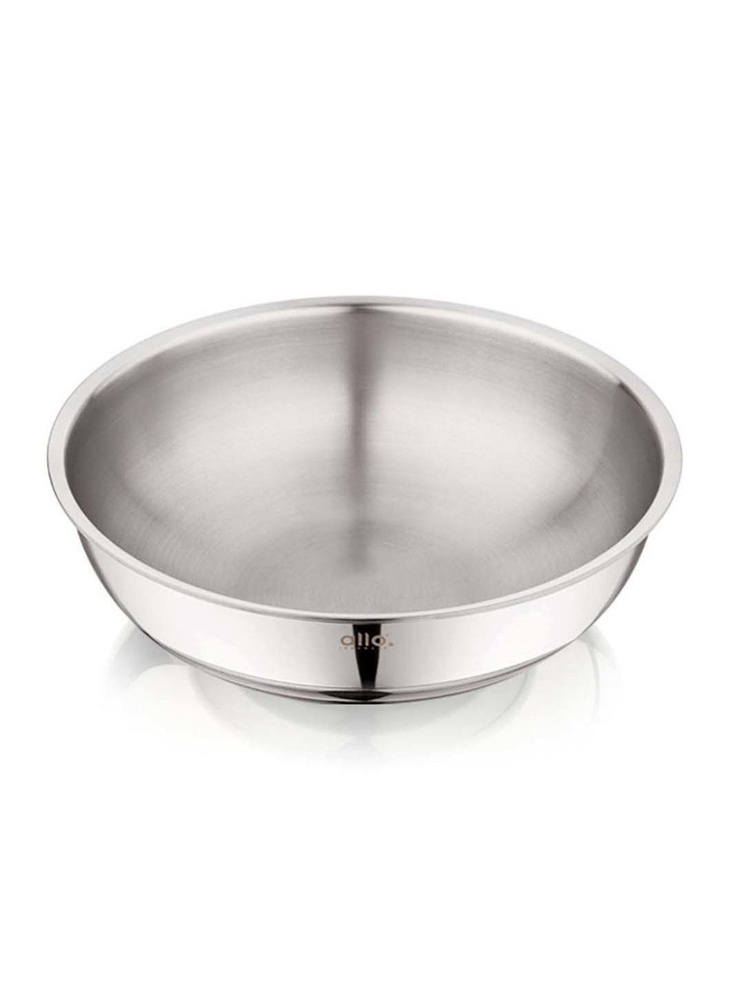 ALLO Silver Stainless Steel 24 cm Induction Friendly Triply Tasla (2.7 L)