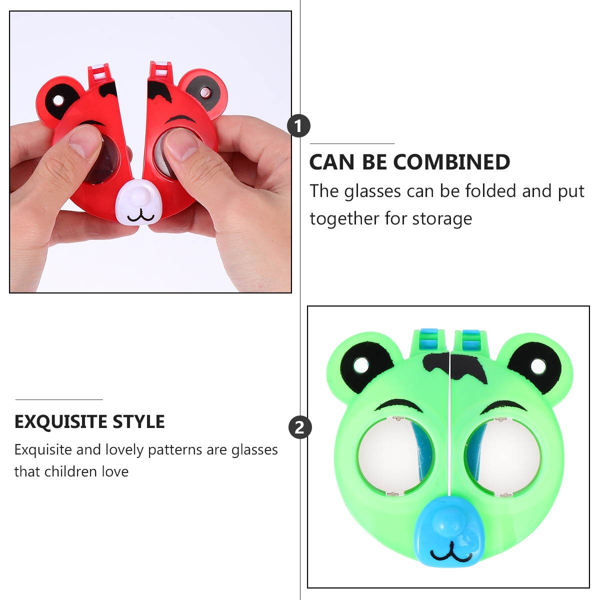 10Pcs Cartoon Kids Eyewear Animal Eyeglass Deformable Glass Toys (Mixed Color)