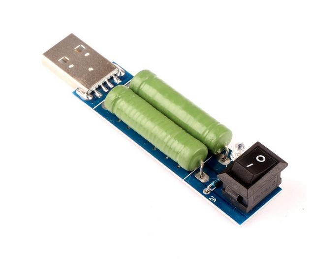 2PCS Micro Load Tester Board Voltage Charging Current Monitoring Tool Aging Device Discharge Resistance With 2A/1A Switch USB Port