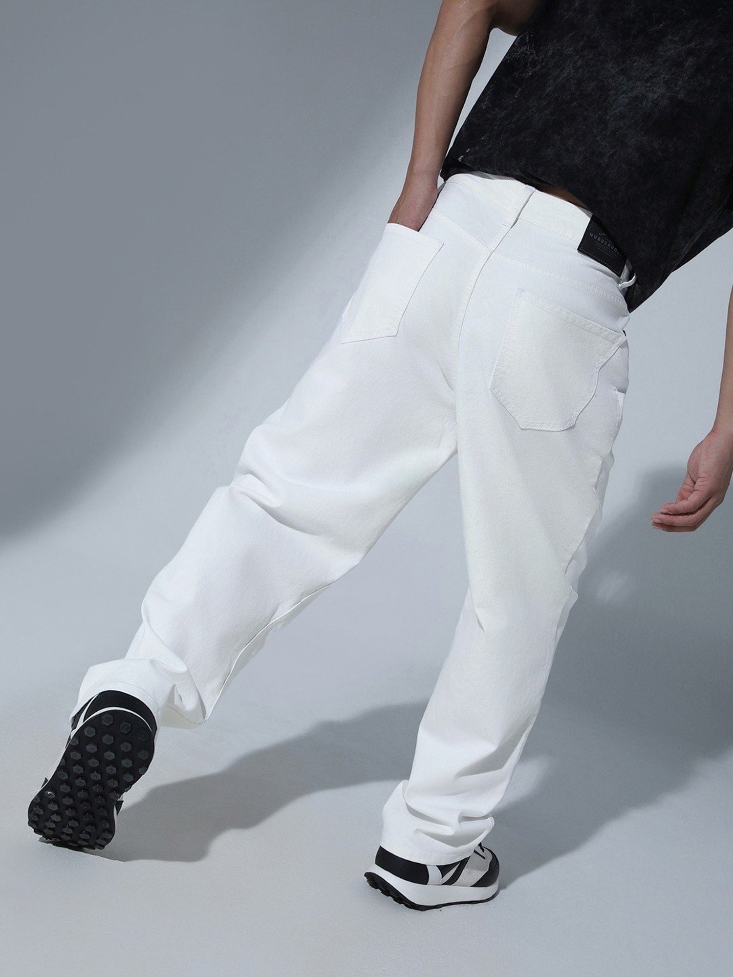 Hubberholme White Cotton Relaxed Fit Jeans