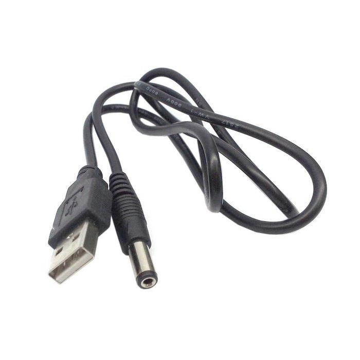 2pcs USB 2.0 A Type Male to 5.5 x 2.5mm DC 5V Power Plug Barrel Connector Charge