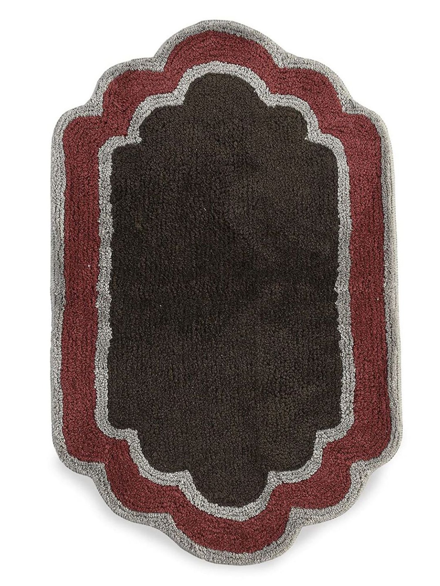 Saral Home Brown Microfiber Abstract Bath Mat 50X80 cm