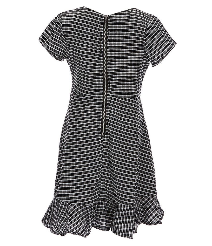 Poppies and Roses Big Girls 7-16 Short-Sleeve Checked A-Line Dress