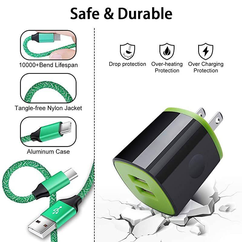 Charger USB C Set, Wall Charging Block Fast Charging Type C Cable Compatible for Samsung Galaxy S20+ S20 Ultra A20 A11 A51 A30 A40 A50 A70 A71 A80 A90 A10E A20E A20S A30S A9 A50S S10+ Note 20 10