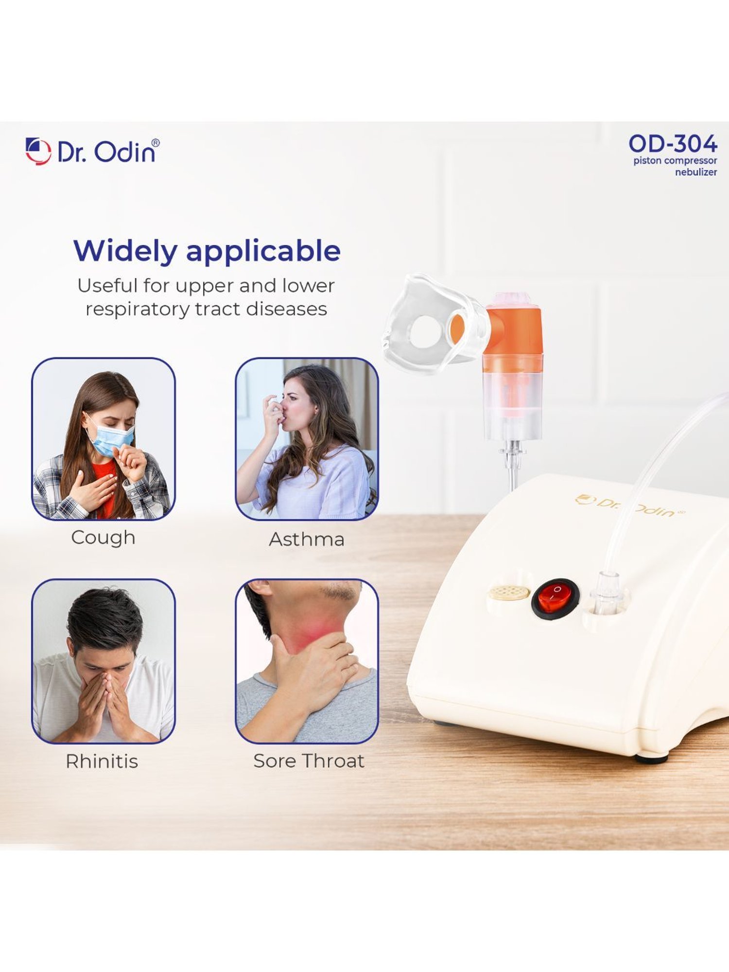 Dr. Odin OD304 Nebulizer with Piston Compressor Technology (Yellow)