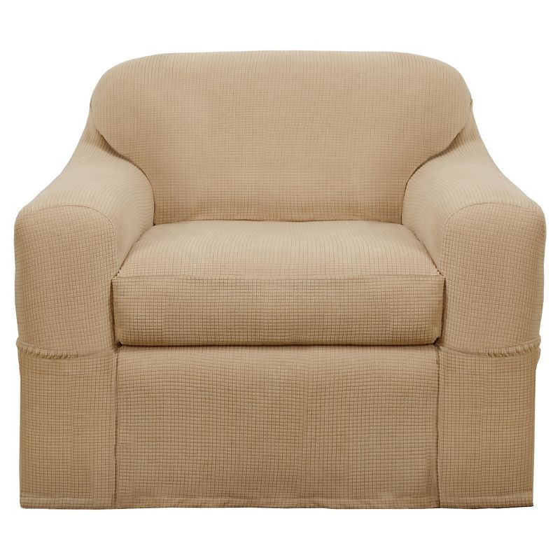 Reeves Wingchair Stretch Slipcover Natural - Zenna Home