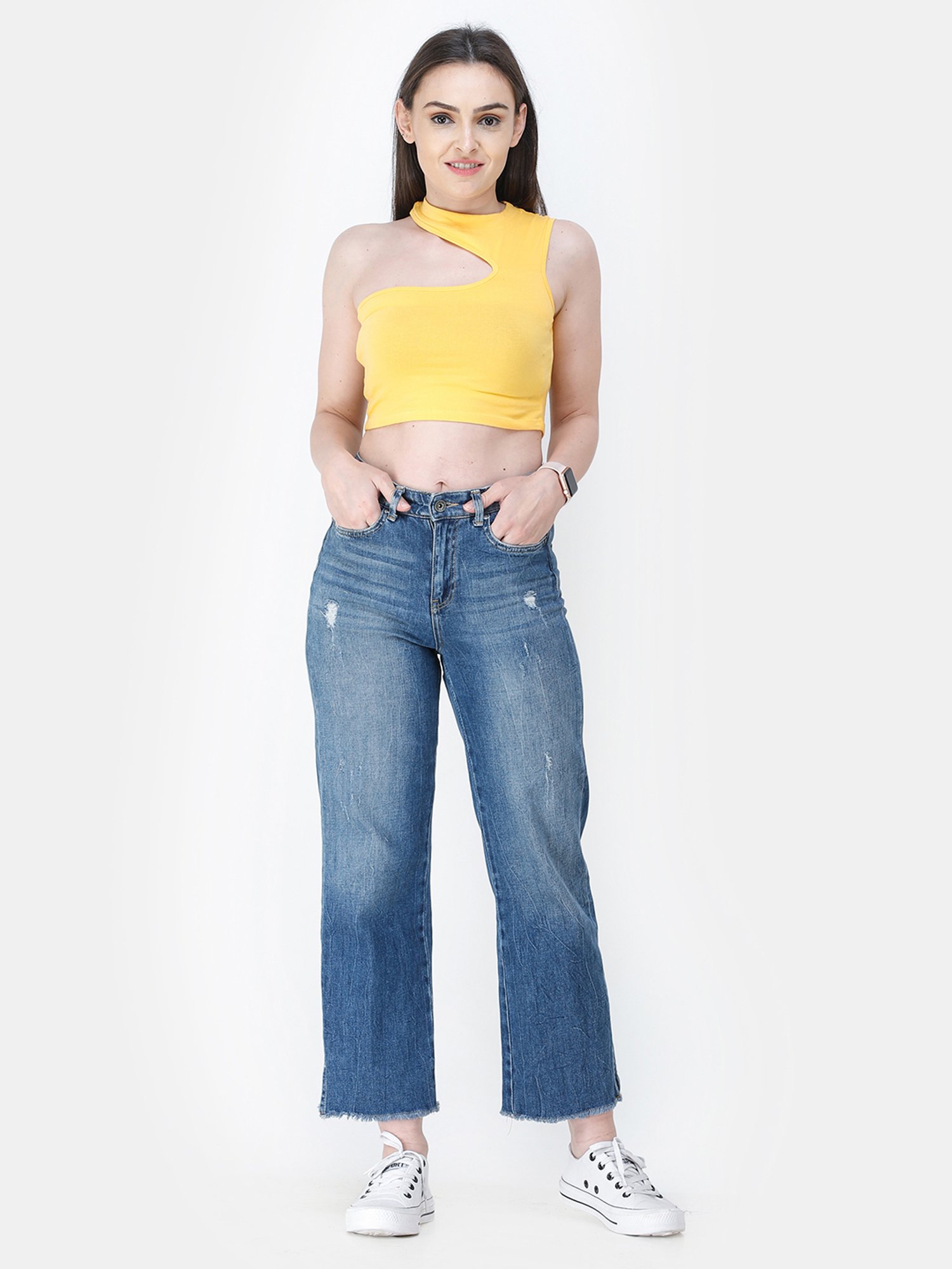Cation Yellow Crop Top