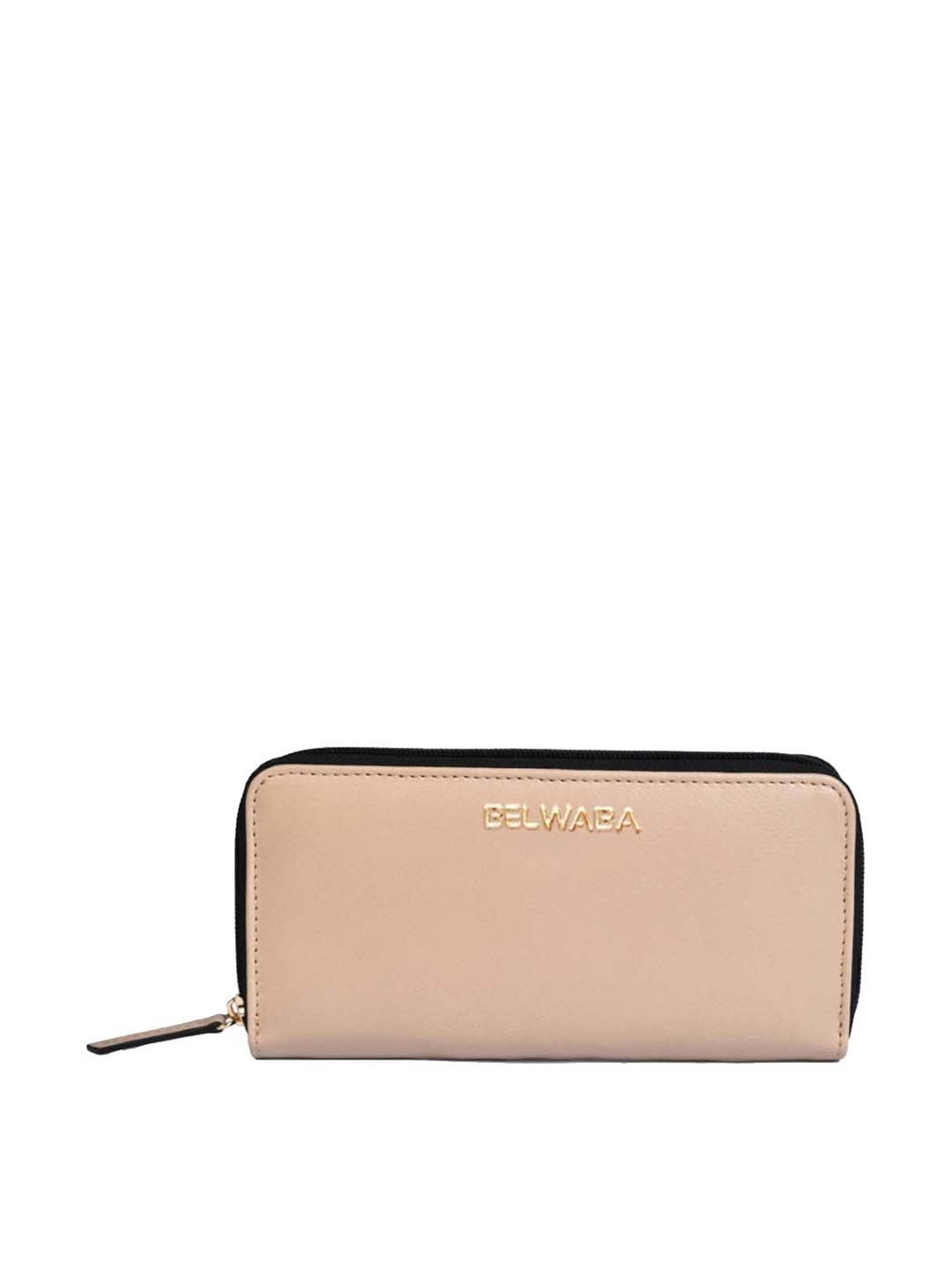 BELWABA Beige Solid Zip Around Wallet for Women