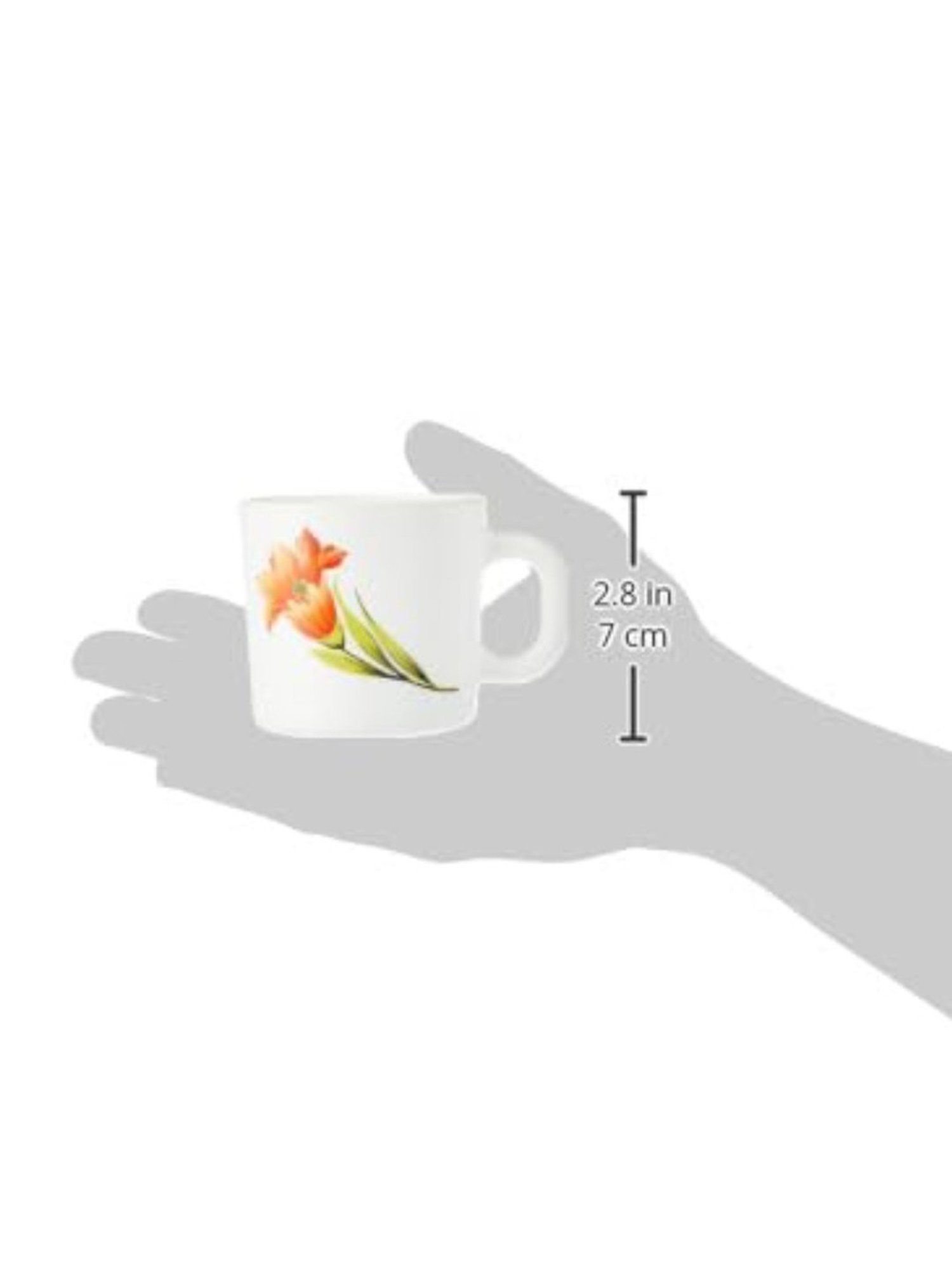 Larah by Borosil White Ceramic Opalware Mug - Set of 6 160ml