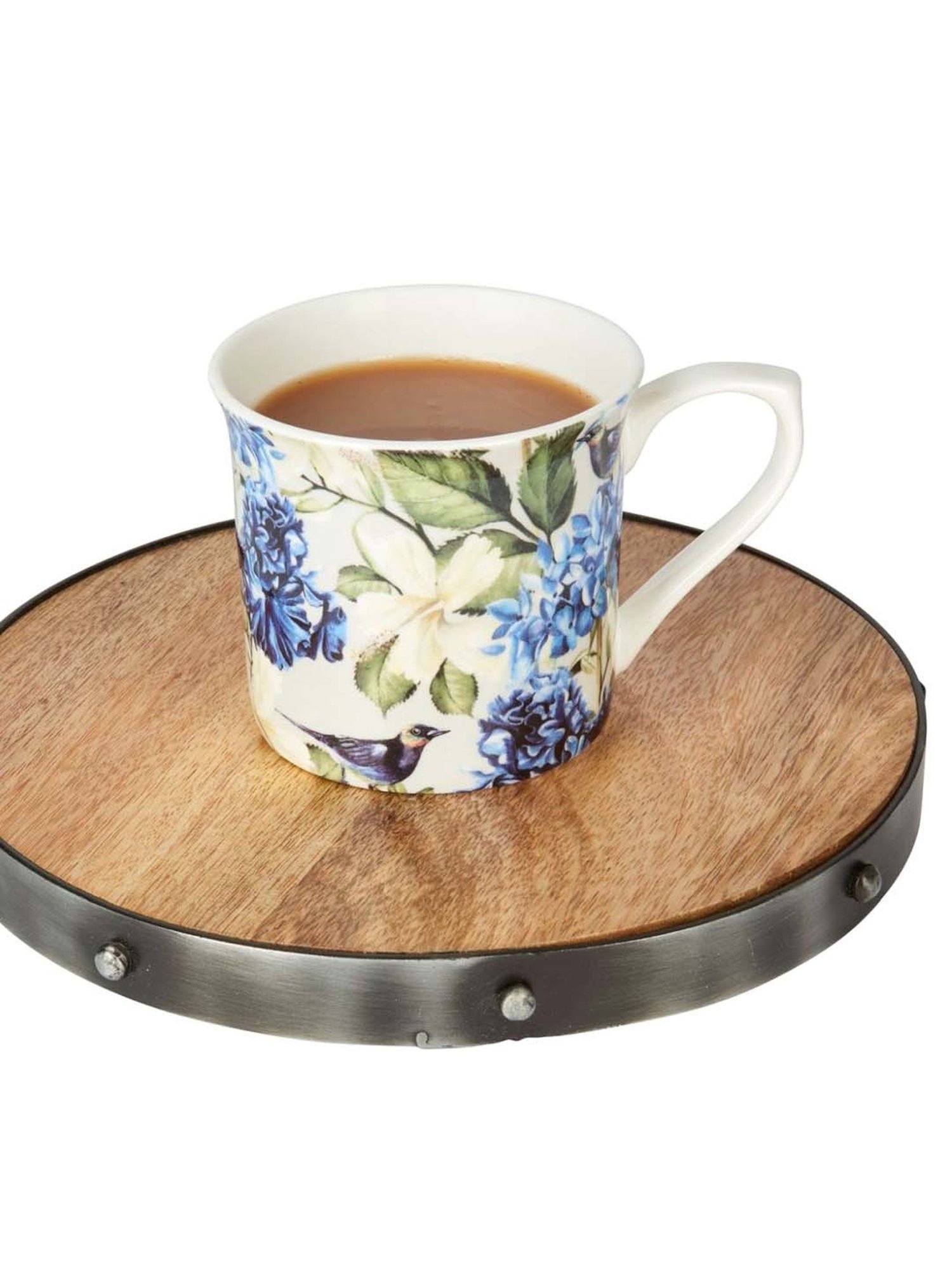 KitchenCraft Blue Bone China Fluted Mug (0.3 L)