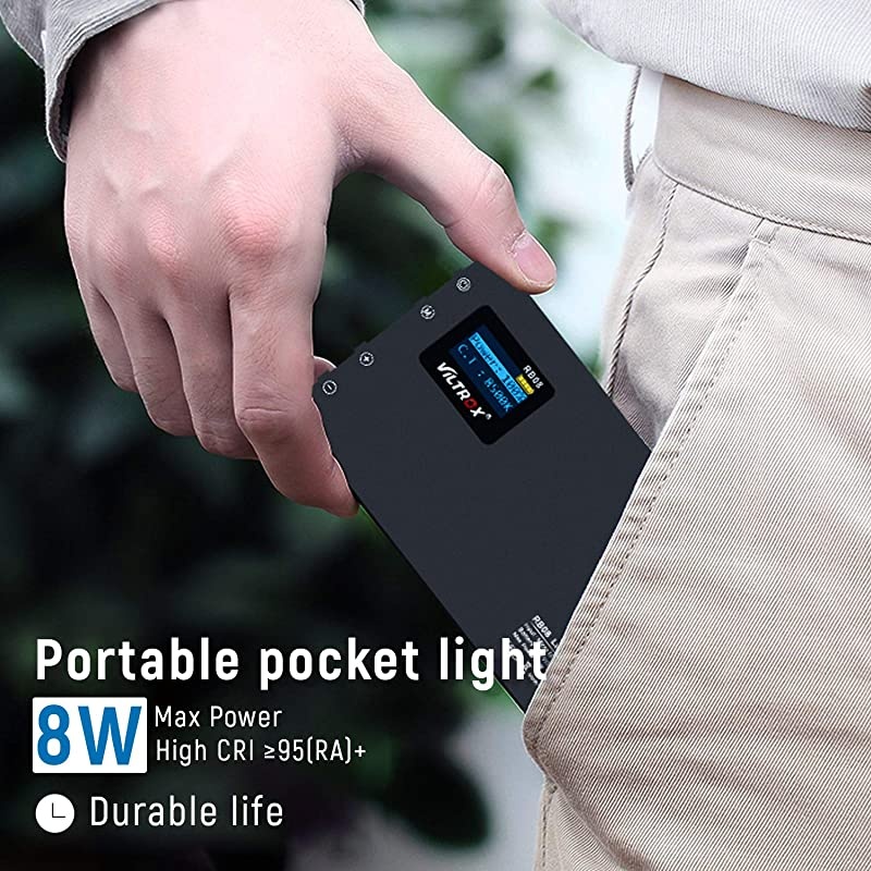 LED On Camera Video Light, Video Conference Lighting Kit with Mini Tripod, Pocket Photo Light Bi-Color 2500-8500K Panel Lights Photography Lighting for Video Recording Photoshoot Zoom Lighting