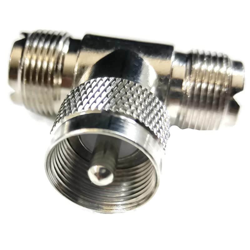 48437 CB Radio UHF quotTquot Coax Cable Connector FemaleMaleFemale