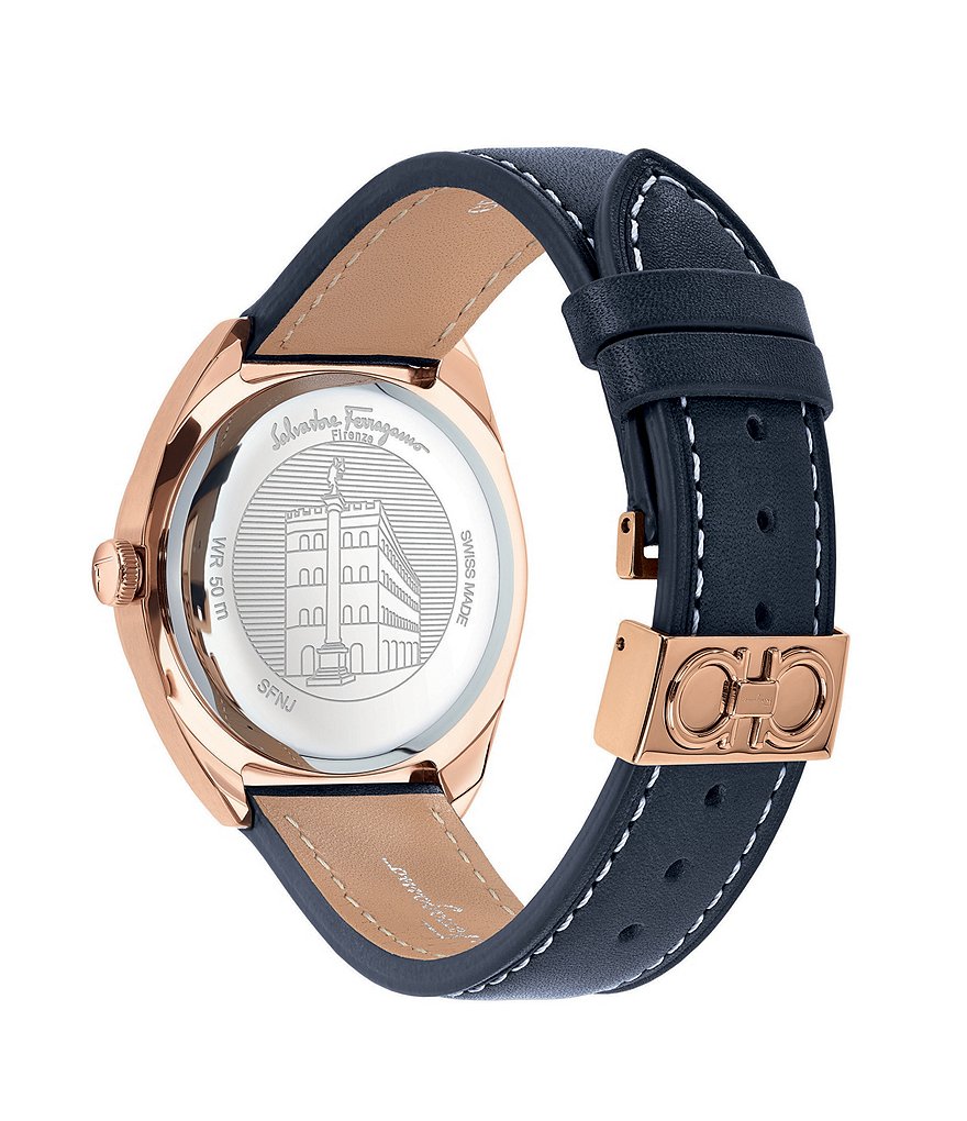 Salvatore Ferragamo Men's Heritage Blue Leather Watch
