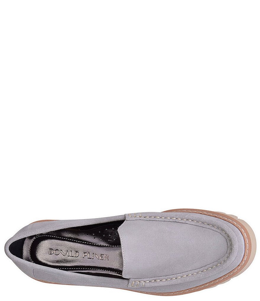 Donald Pliner Hope Suede Lugged Block Heel Loafers