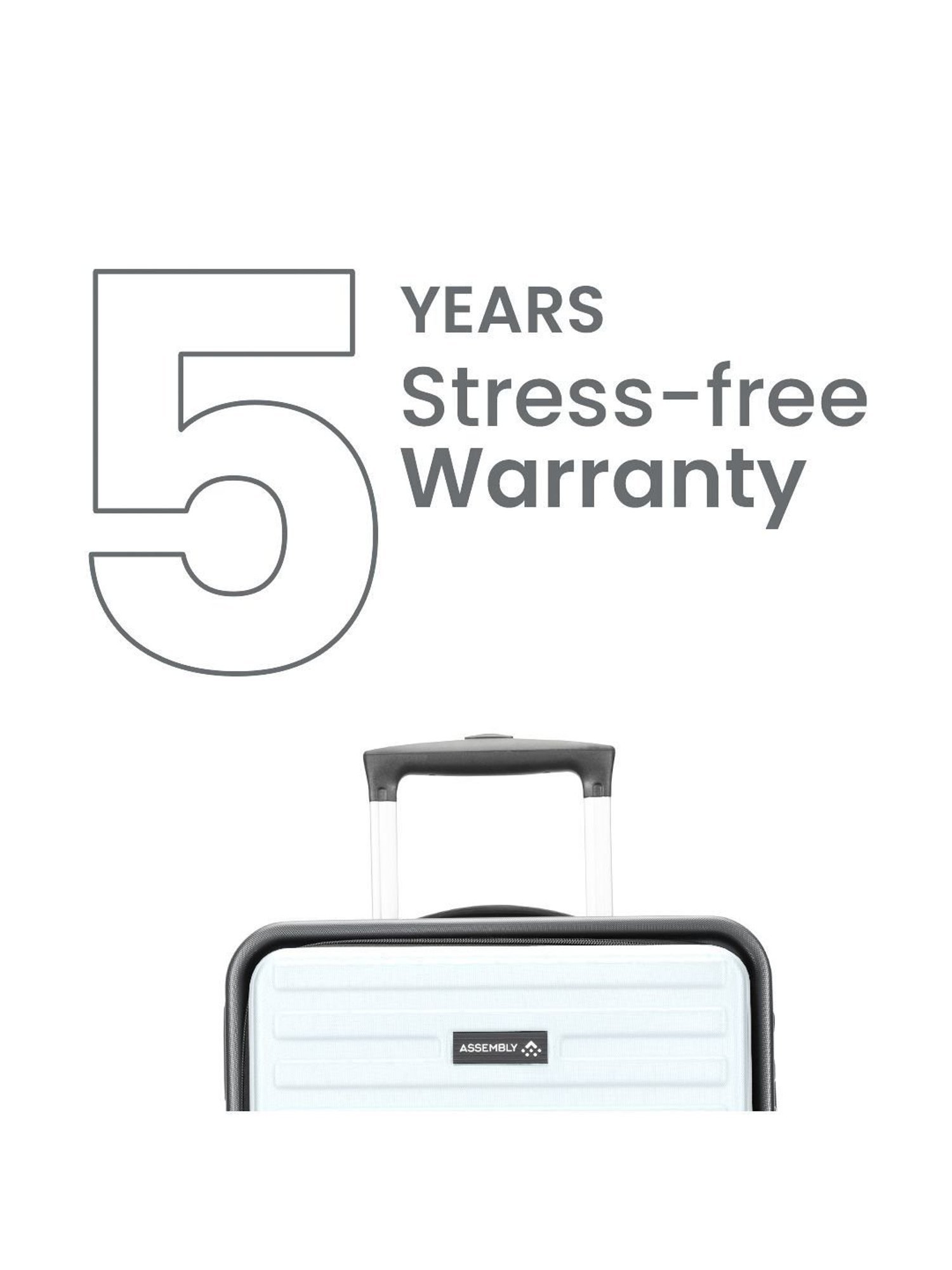 Assembly Grey White Textured Small Cabin Trolley - 20 inch