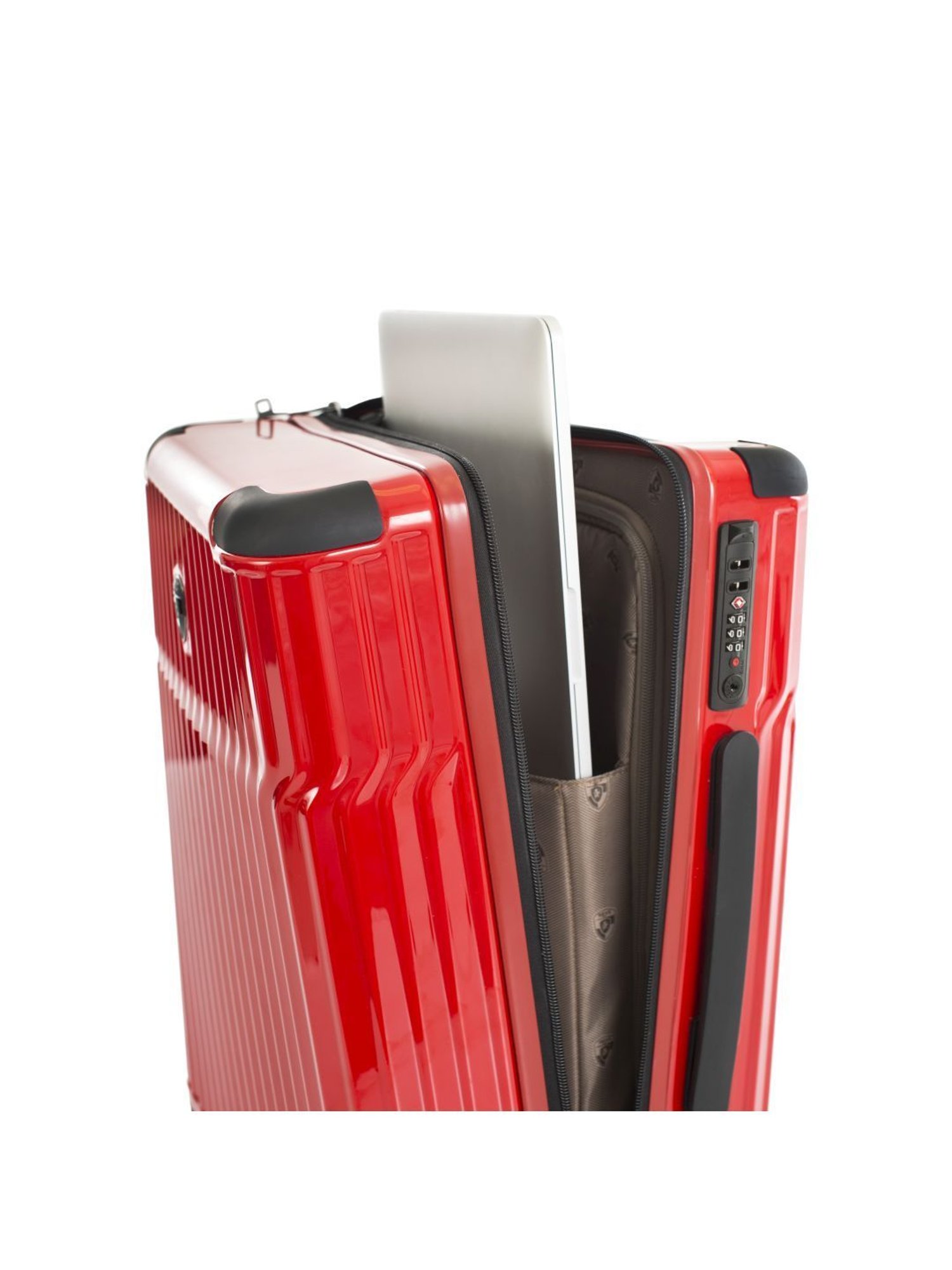 HEYS Tekno Red Textured Hard Cabin Trolley Bag -21 cm