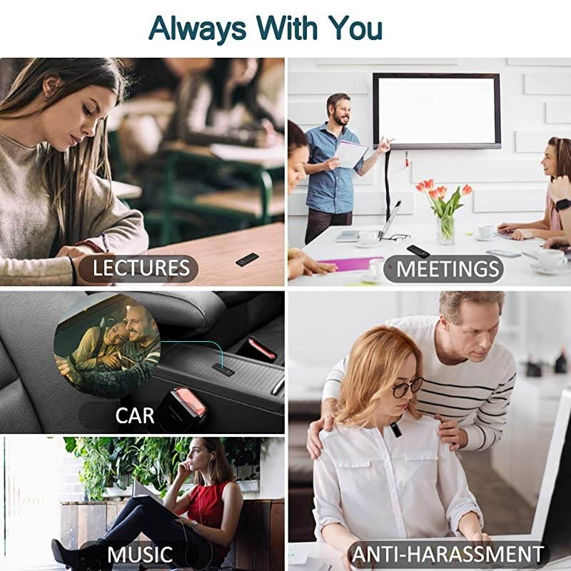 Mini Voice Recorder,  32GB Voice Activated Recorder, 2400 Hours Recordings Capacity, 26 Hours Battery Life, Audio Sound Recording Device for Lectures, Meetings - Strong Magnet, Back Clip