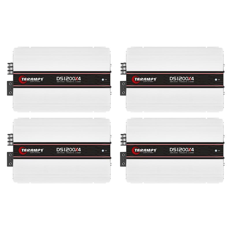 Taramps 900794 DS 1200X4 Class D 1200 Watt RMS 2 Ohms Automotive Car Audio Sound Systems 4 Channel Amplifier with Output Overload Protection (4 Pack)