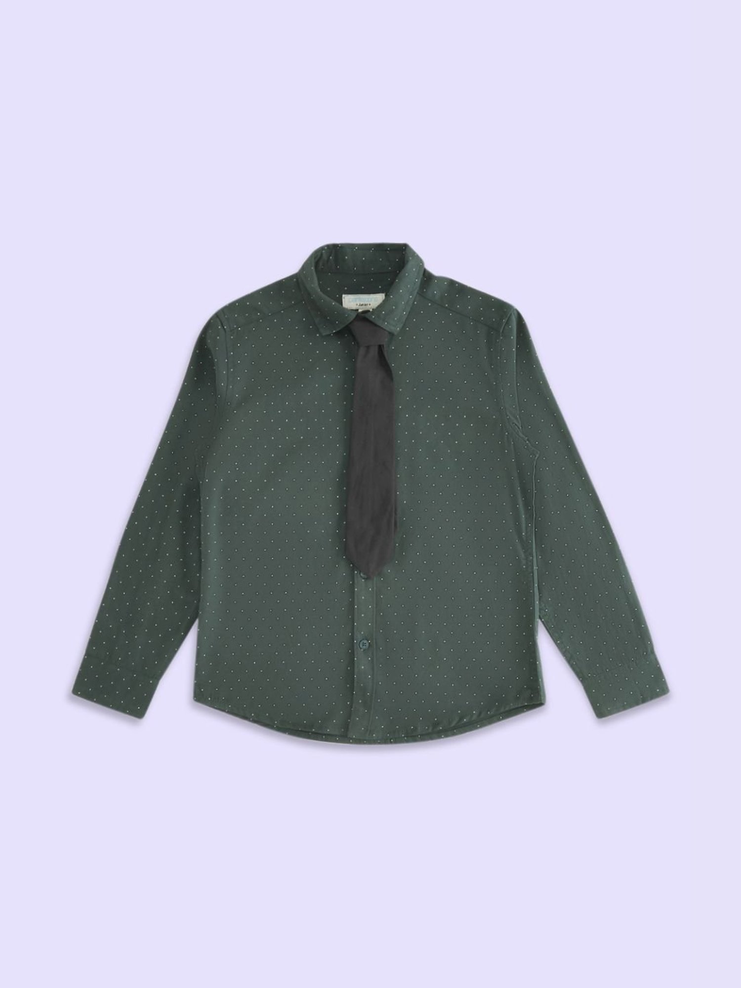 Pantaloons Junior Teal Blue Cotton Printed Full Sleeves Shirt