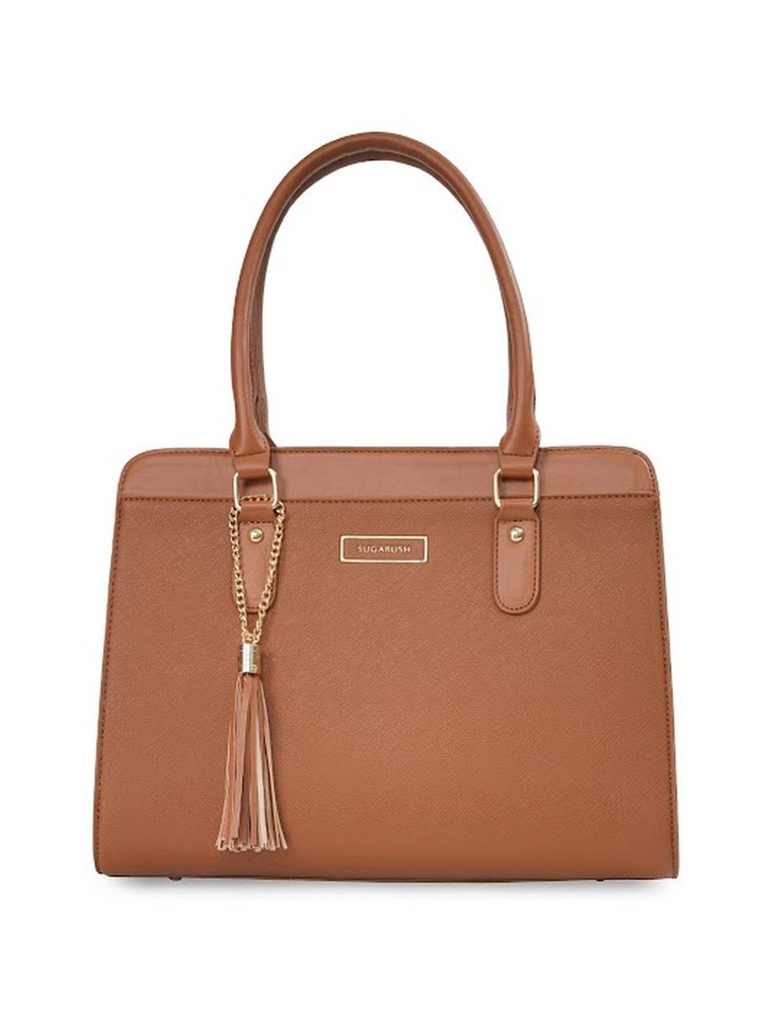 Sugarush Amina Tan PU Solid Handbag