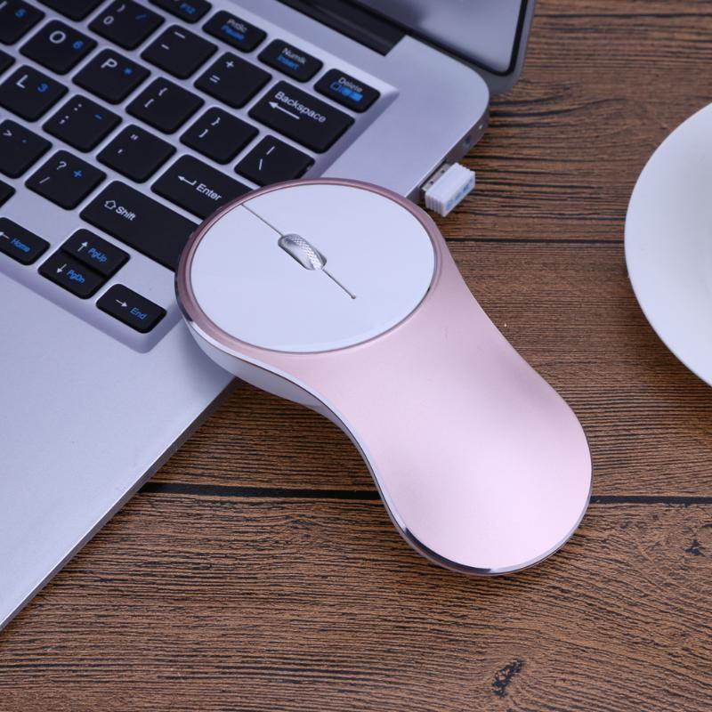 2.4GHz Wireless Mouse Aluminum Alloy Case Mini Portable Computer Mice 1600DPI Rechargeable Game Mouse for PC Desktop Laptop