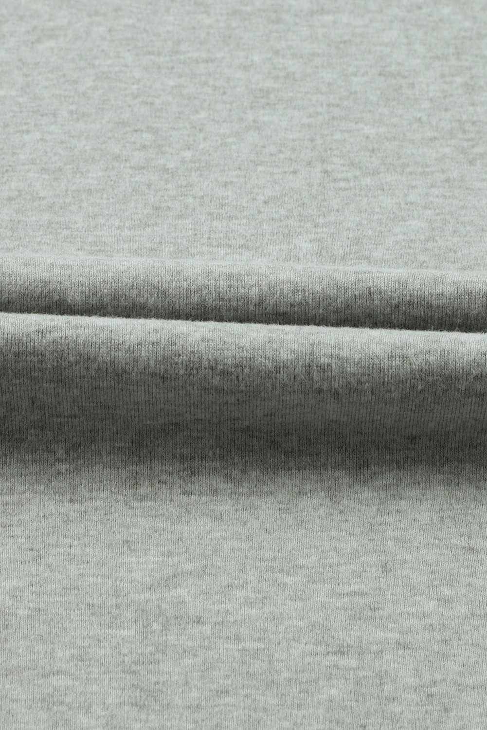 Grey Plain Solid Color Casual Seam Long Sleeve Top