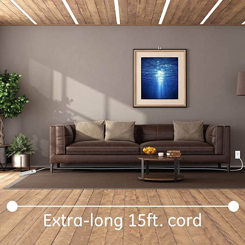 6 Outlet Sur Protector 15 Ft Extension Cord Power Strip 800 Joules Flat Plug TwisttoClose Safety Covers White 50768