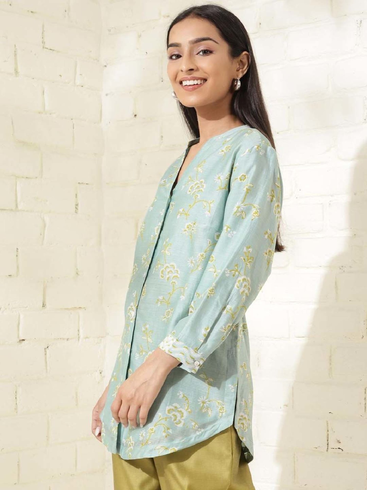 Fabindia Blue Printed Tunic