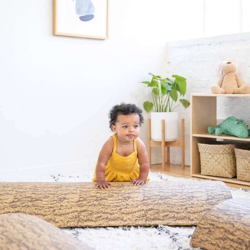 ECR4Kids SoftZone Tree Log Climber Play Set, Indoor Toddler Foam Obstacle Course, 4-Piece