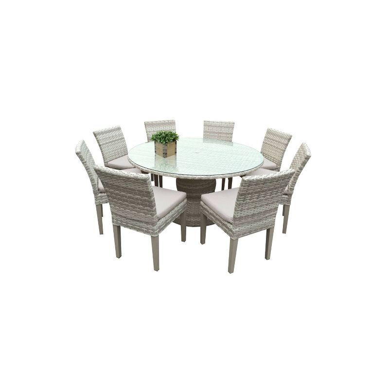 Fairmont 9pc Patio Dining Set - Gray - TK Classics