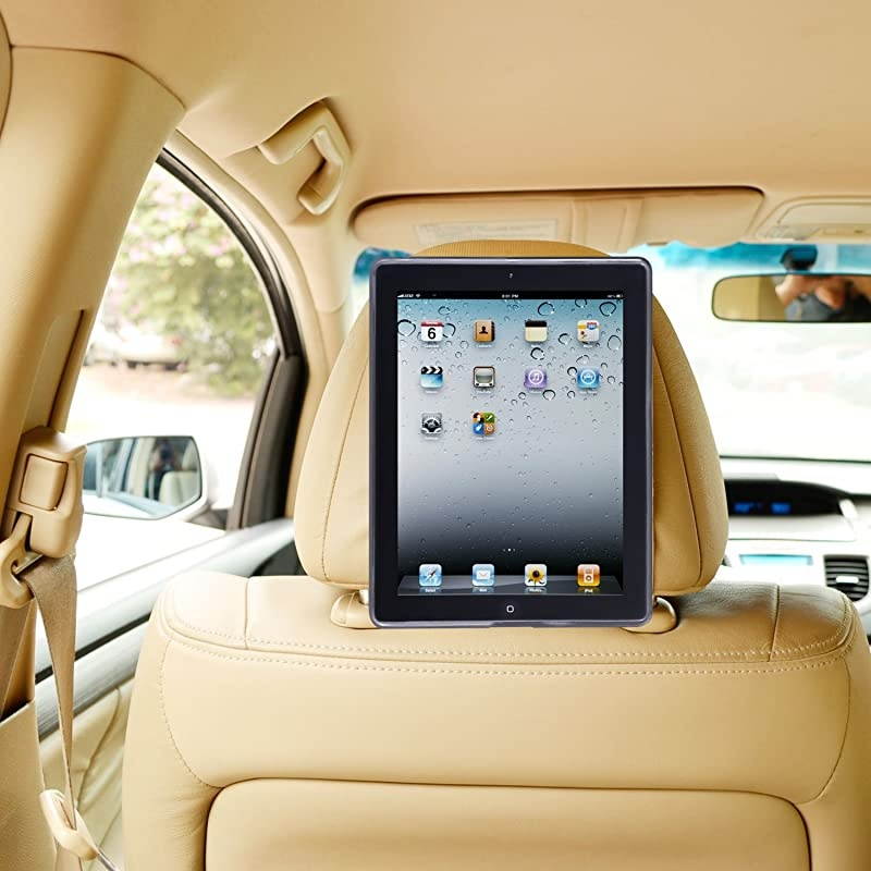 iPad 4 / iPad 3 / iPad 2 Car Headrest Mount Holder&ndash;Fast-Attach Fast-Release Edition - Black