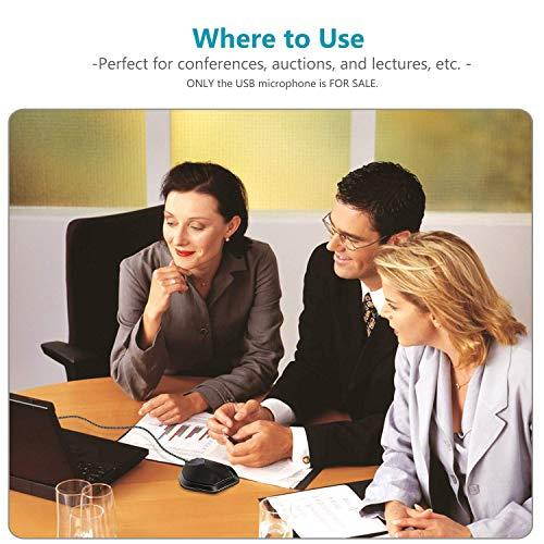 DriverFree USB Desktop Computer Microphone Touch Mute Button with LED Indicator Omnidirectional Condenser Boundary Conference Mic for Recording Streaming Gaming Skype WindowsMac