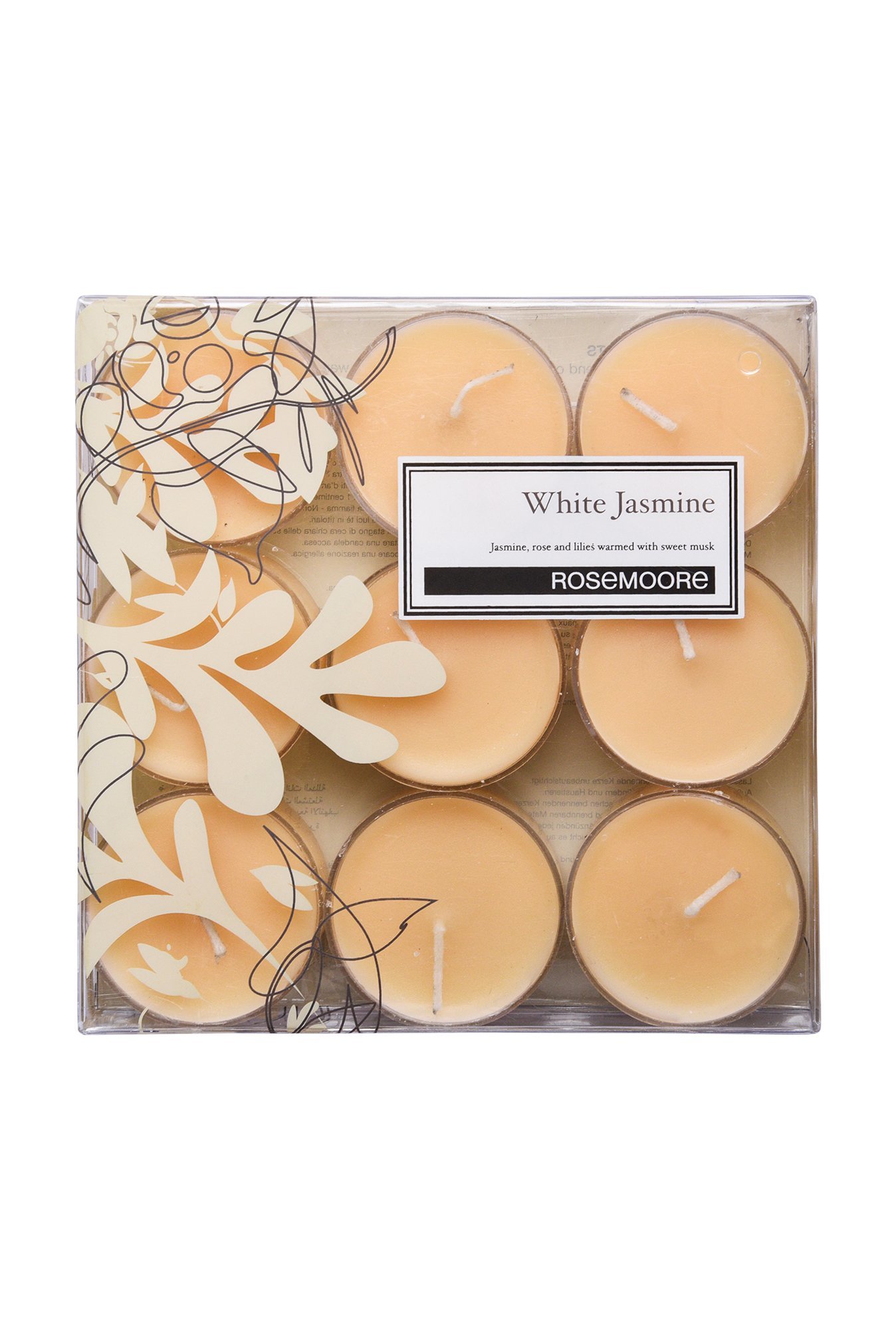 Rosemoore Jasmine Beige Wax Tea Light Candle