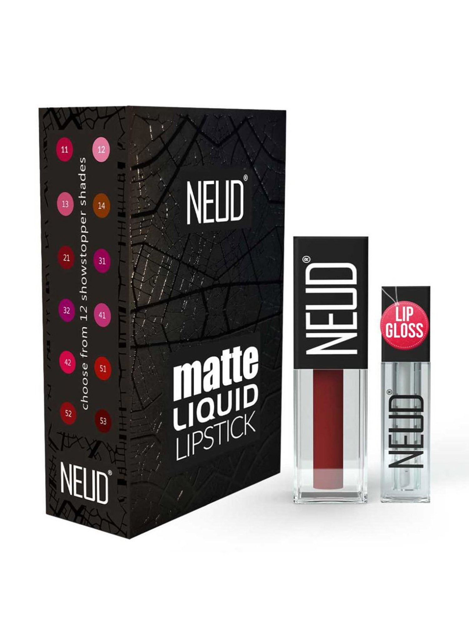 NEUD Matte Liquid Lipstick Red Kiss with Free Lip Gloss