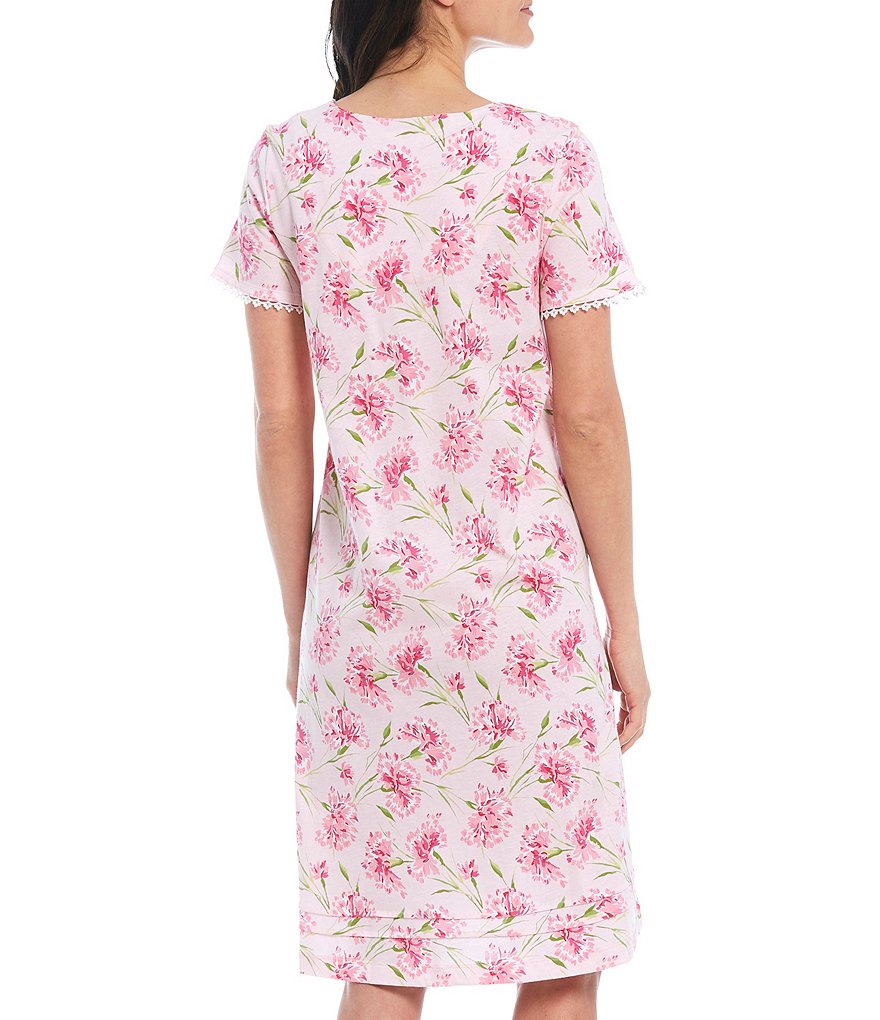 Carole Hochman Floral Printed Jersey Knit Short Nightgown