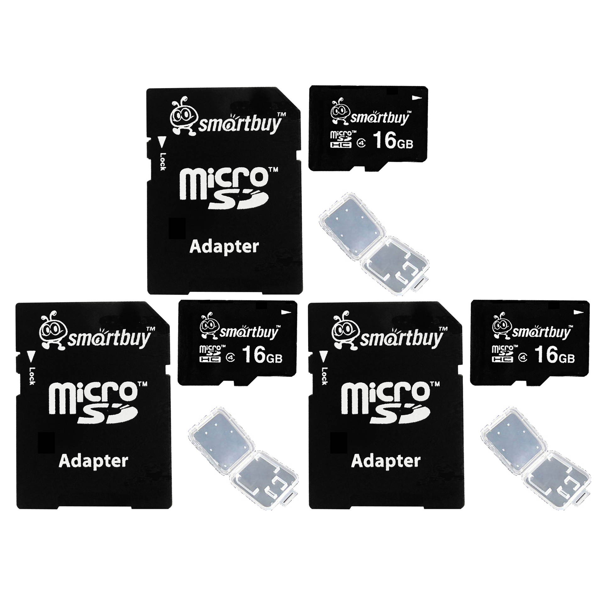 Smartbuy Micro SDHC Class 4 TF Flash Memory Card SD HC C4 For Camera Mobile Phone Tab GPS MP3 TV + Adapter + Mini Case (4GB - 10 Packs)